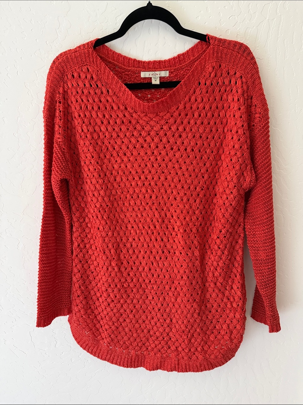 ♥️ Fever - Red Open-Knit Sweater - Medium
